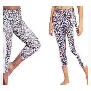 Athleta Chaturanga Watercolor High Rise Cropped Leggings, Women's Small